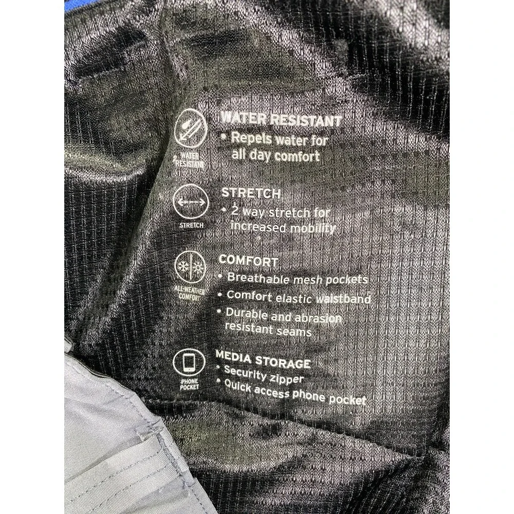 Eddie Bauer Men's Performance Tech Chino Pants Sz 36x32 Straight Dark Gray Smoke
